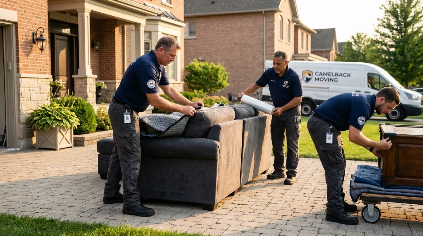 Large estate moving crew wrapping furniture in Sturgis, MI